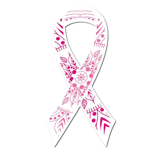 Image of Magnet Me Up Breast Cancer Awareness Pink Mandala Ribbon Magnet Decal, 3.5x7 Inches, Automotive Magnet for Car Truck SUV, Stick to Any Magnetic Surface, Showing Support or Fundraising, Crafted in USA