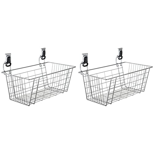 Rubbermaid Fasttrack Garage Storage Wire Mesh Basket, Garage Organization System, Easy Wall Mount For Gardening Tools, Kid's Toys, Dog Toy's Storage (Pack Of 2) #TOP17