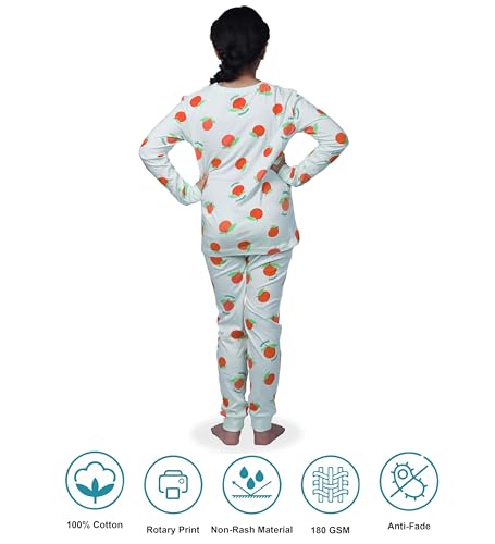 Image of Hestia | H.NSG.N.1 | Kids Girls Nightwear | Sleepwear | Cotton |Trouser Full Sleeves Tshirt | Elastic Waist |Night Dress with Pyjama Tshirts for Girls|All Over Horse Printed |Blue Color 4-6Yrs |Set 1