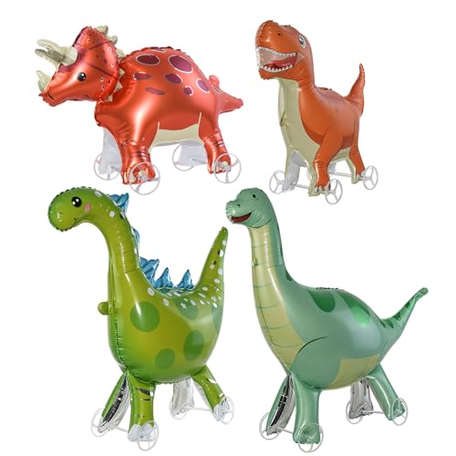 Ballon dinosaure sur roues marron pour réussir votre décoration de salle