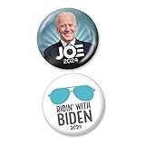 Ridin' with Biden Button and Photo Button - Joe 2-Pack Pins 2.25 Inch 2024 Designs 7063