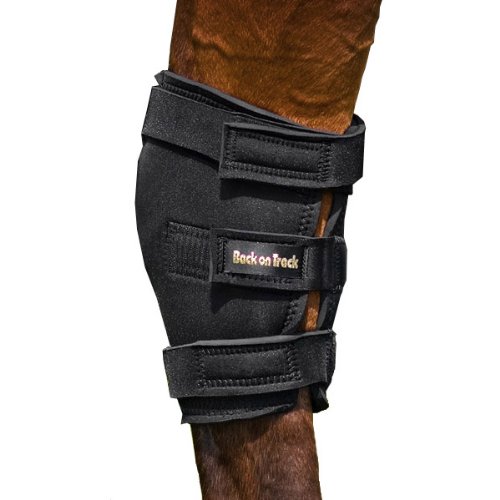 Back on Track 17-Inch Top 14-Inch Bottom Therapeutic Horse Hock Brace with Hole, Large