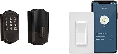 Leviton Decora Smart Wi-Fi Switch & Schlage Encode Smart WiFi Deadbolt, Aged Bronze Camelot