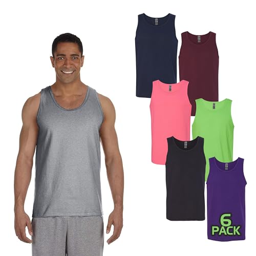 Gildan 5200 Men's Tank Top (1-10 Pack) - Create Multipack Color Set - G520 Adult Bulk Heavy Cotton Sleeveless Undershirt