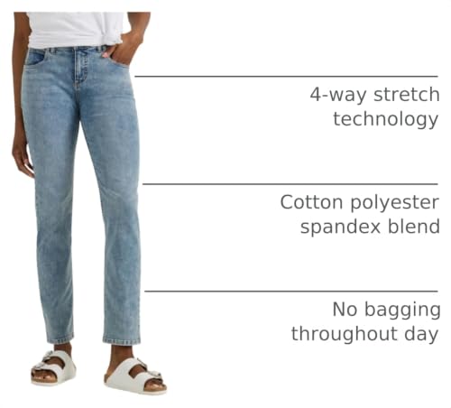Lee Women's Ultra Lux Comfort with Flex Motion Slim Straight Jean with Ever Fit Wisp of Cloud 16 - image 4