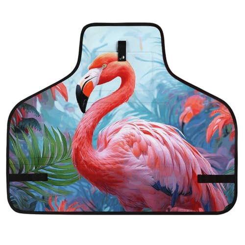 Delantal de trabajo con flamenco pintado y 8 bolsillos miniatura 1