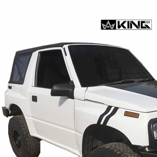 King 4WD Premium Replacement Soft Top, Black Diamond with 31% Tinted Windows - Suitable for 1986-1994 Suzuki Sidekick and GEO Tracker - 24oz Marine Grade Waterproof UV Stable Two Layer Fabric - Thumbnail 7