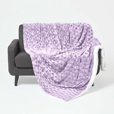 Plaid Polaire HOMESCAPES Violet Clair Cover
