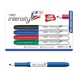 BIC GDEP41-Ast Great Erase Low Odor Dry Erase Markers, Fine Point, Assorted, 4 Dry Erase Markers