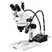 AmScope SM-1TSZ-L6W Professional Trinocular Stereo Zoom Microscope, WH10x Eyepieces, 3.5X-90X Magnification, 0.7X-4.5X Zoom Objective, 6W Dual-Gooseneck LED Light, Pillar Stand, 85V-265V, Includes 0.5X and 2.0X Barlow Lenses