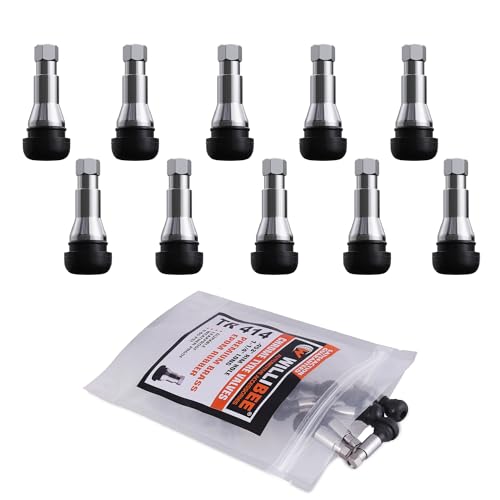 Image of WILLIBEE TR414 Tyre Valve Stem - EPDM Rubber Tubeless Tire Valve Stem for Car (CTR414-10Pcs)