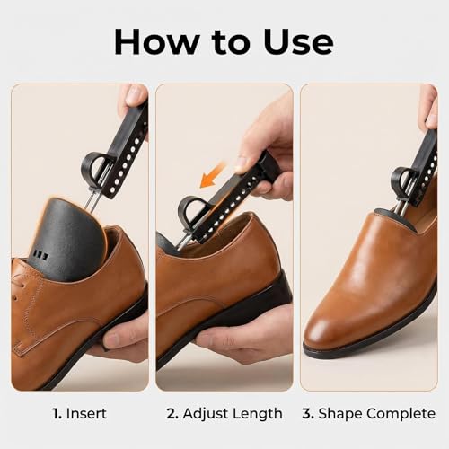 Support pour chaussures réglable automatique pour éviter les plis du cuir avec ressort - 4