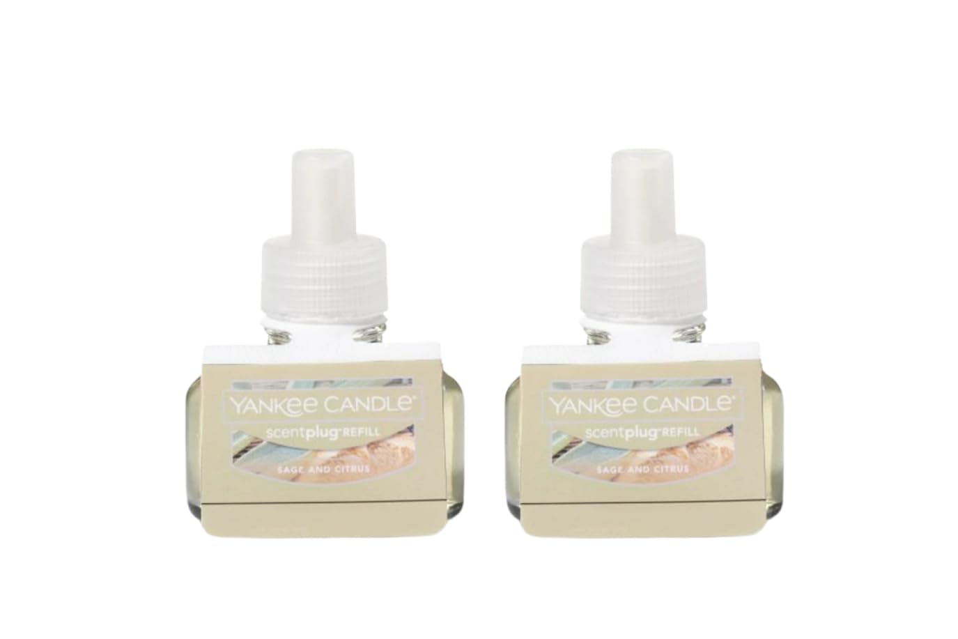 Yankee Candle ScentPlug Refill for Plug in Air Fresheners, Scented Oil Refills, Long Lasting Home Fragrance, Sage &amp; Citrus (Pack of 2)
