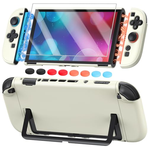 Image of FYOUNG Switch 2 Cover Case, Dockable Hard Protective Shell for Nintendo 2 | Slim Shockproof Case with 9H Tempered Glass Screen Protector, PC Hard Cute Protective Case, Kickstand Cutout