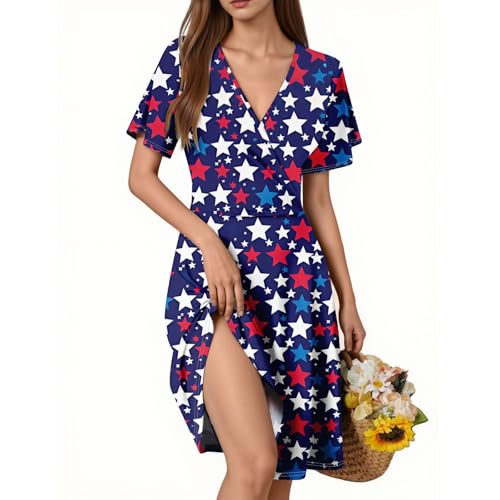 USA Dress Fashion Maternity Graphic Patriotic USA Flag Lounge Stars Stripe Dressy Casual Fourth of July Outfit Vestidos De Verano para Mujer 2025