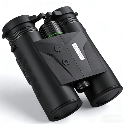 HOYOOTI 10X42 Laser Rangefinder Binoculars with BAK4 Prism Angle Scan Distance Long Range High Accuracy (Black 2000YD)