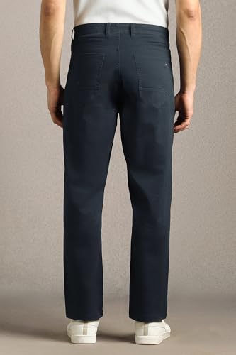 Image of Louis Philippe Men's Slim Fit 5 Pocket Made of Stretch Fabric Solid Casual Trouser