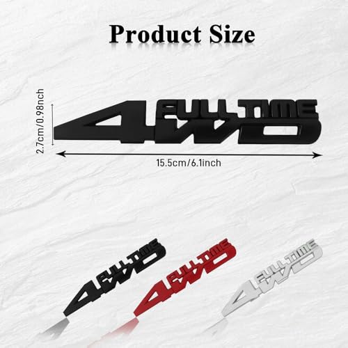 Image of Universal 4X4 Emblem Badge 3D Logo, Emblem Sticker, 3D Fender Badge Decal Car Sticker, Full Coverage Adhesive Replacement Compatible with Toyota 4Run, Tun Truck Pickup Model (4WD, Black)