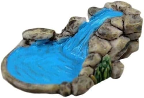 Yjemle Blue Diy Miniature Mini Water Pool Fairy Garden Lawn Ornament Outdoor Statues For Mountain Dollhouse Decor Craft, Garden Sculptures Statues, Dollhouse Decor Accessories