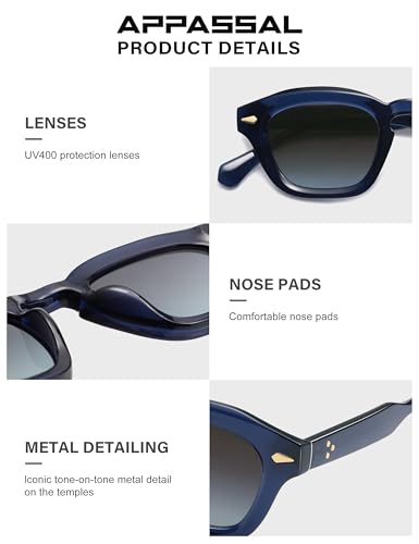 Image of Appassal Small Retro Square Sunglasses for Women Mens Rectangle Sunnies AP3680