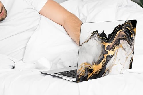 DONGKE Compatible with MacBook Pro 13 inch Case 2024 2023-2020 Release A2338 M2/M1 A2251 A2289 with Retina Display & Touch ID, Plastic Hard Shell & Keyboard Cover & Screen Film - Abstract Marble by DONGKE - Image 7
