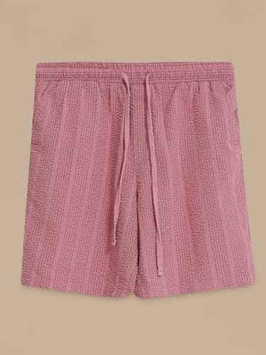 Image of StitchX Men's Airport Look Textured Seersucker Cotton Resort Shorts-S-2XL