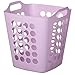 Flexible Plastic Laundry Basket - Square Storage Hamper with Side Handles for Easy Carrying - Versatile Organizer for Laundry, and Household Storage, Purple 50 Litter