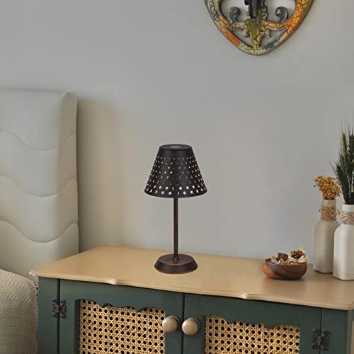 Madckdedrt Rechargeable Table Lamp,Touch Dimming Desk Lamp,Aluminum Cordless Lamp,For Living Room,Outdoor,Dining Table,Bedroom,Bedside Lighting (Black) #TOP4