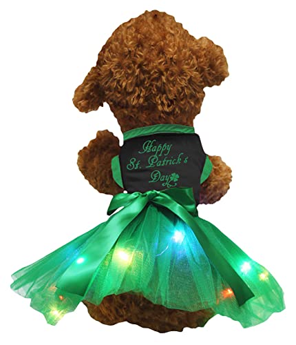 Robe pour chien avec LED Saint-Patrick noire et verte taille XS - 2