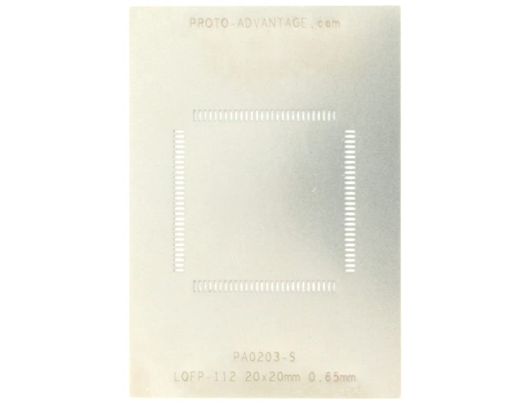 Pochoir LQFP-112 Proto-Advantage PA0203-S pas 0.65mm pour soudage de composants électroniques