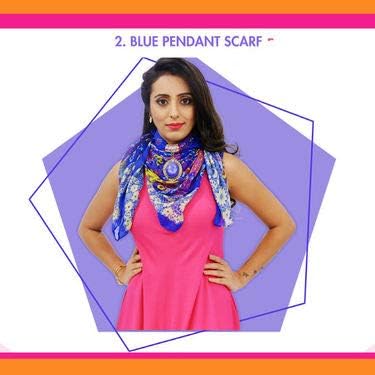 VKG Women & Girls Printed Pendant Necklace Scarf Hijab Stall Wrap Muffler (Multicolor5) 2
