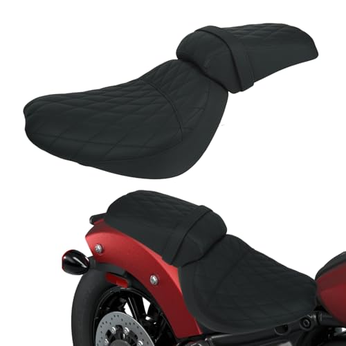 Asiento para conductor y pasajero Indian Scout 2025 en acabados premium línea negra