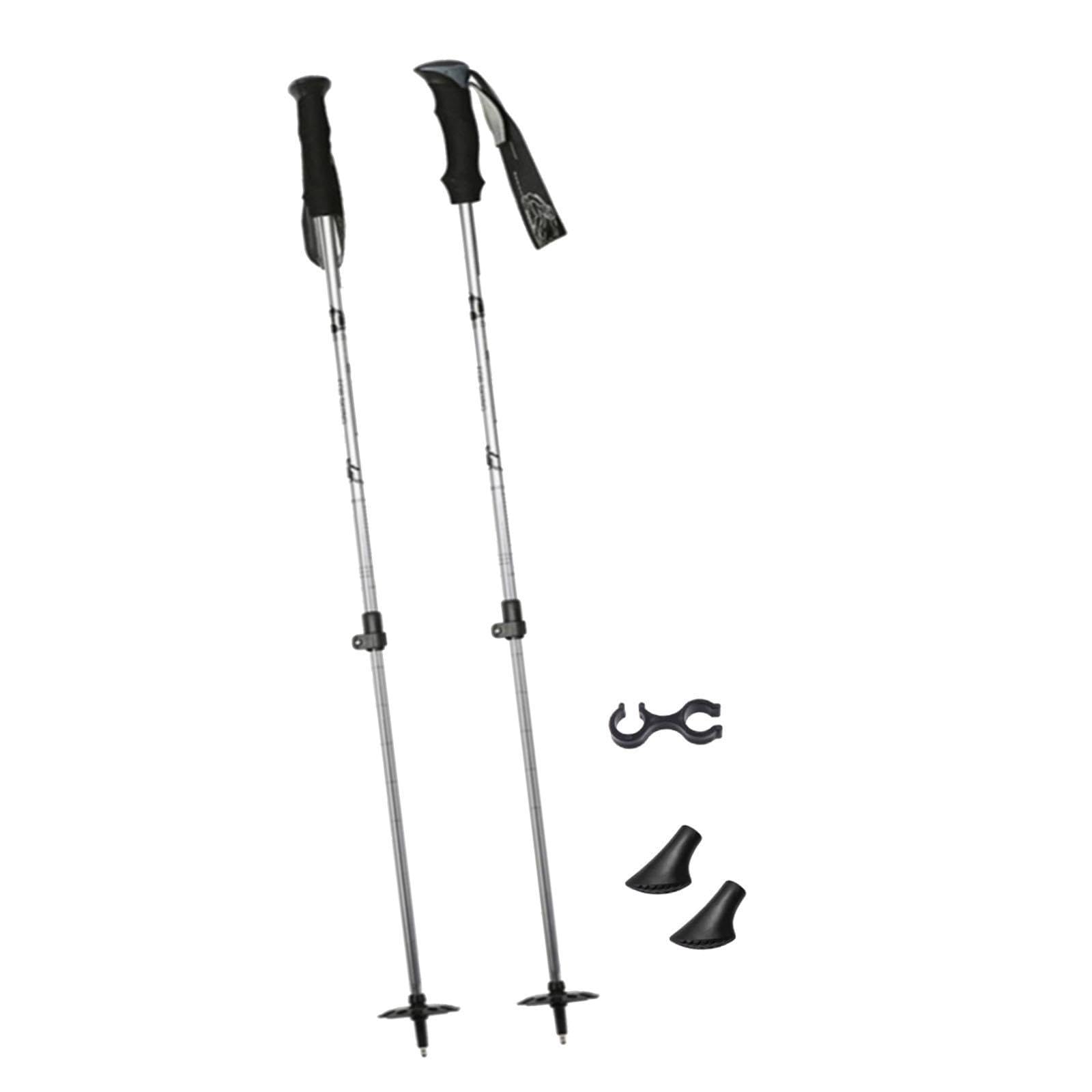 Oshhni Ski Poles, Ski Poles, Adjustable Boot Tips for Outdoor Slopes, Winter Sports, Snowboarding, silver