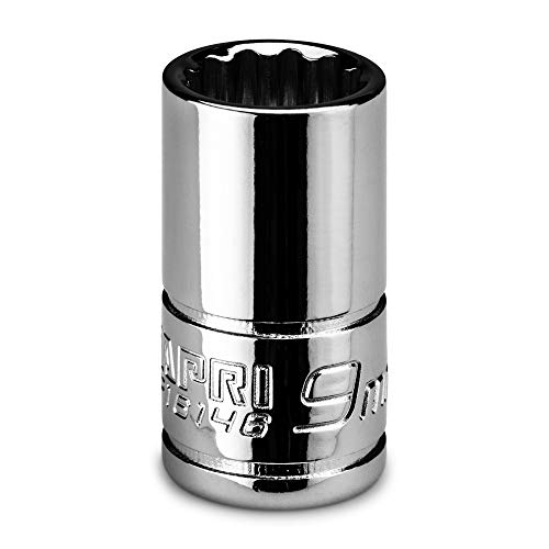 Image of Capri Tools 9 mm Shallow Socket, 1 /4 in. Drive, 12-point, Metric
