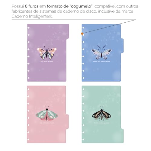 Divisórias Iscool P/Caderno De Disco P Coleções Butterfly