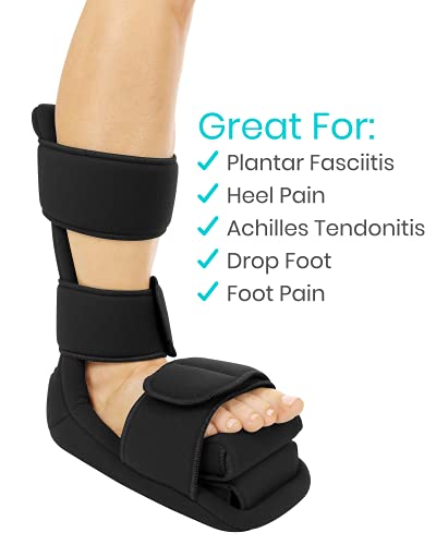 Vive Plantar Fasciitis Night Splint Plus Trigger Point Spike Ball - Soft Leg Brace Support, Orthopedic Sleeping Immobilizer Stretch Boot (Small: Men's: Up To 5, Women's: Up To 6.5) #TOP2