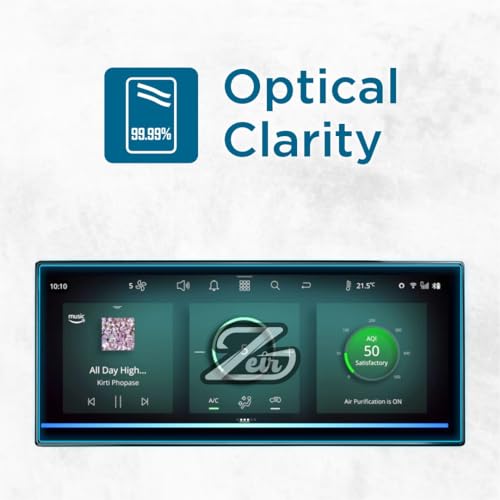 Image of ZEIR Screen Protector For TATA PUNCH / PUNCH EV 2026 FACELIFT || INFOTAINMENT TOUCHSCREEN & DIGITAL STEERING GUARD || Anti Scratch | Water Resistant | HD Clear | High Touch Sensitivity | New Punch & Punch.EV 2026 Car Stereo Display Accessories 2025+ [Not Tempered Glass] (Harrier 5pcs [12 inchINFO+10 inchM.I.D])