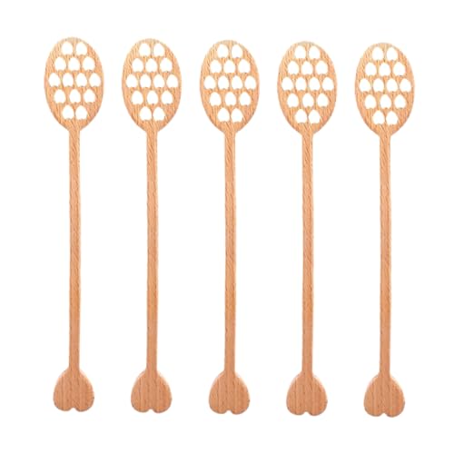 CIYODO Practical Honey Spoon Bar Mixing Handle Jar Stirrer Wooden Spoon Sticks Smooth Surface Easy to Clean