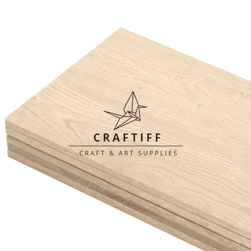 Maple Wood Sheets 4x8\" inch, 1/8\" Thick Canadian Hard Lumber, for Sign Veneer pellets by Craftiff (8x4x1/8\")
