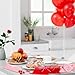 JarThenaAMCS 50Pcs Valentine's Day Treat Boxes with Gift Tags Cotton Rope Red Pink Pillow Boxes with Heart PVC Window Gift Paper Container for Sweets Chocolate Birthday Wedding Party