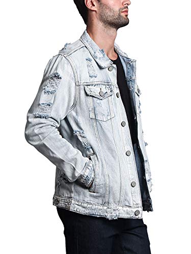 Image of VICTORIOUS Men's Distressed Denim Jacket
