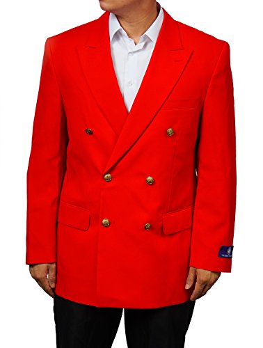 New Mens Red Double Breasted Dinner Blazer Suit Jacket