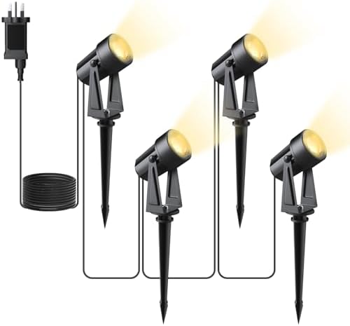 Svater Garden Spotlights Mains Powered,14m 4-in-1 LED Landscape Lights