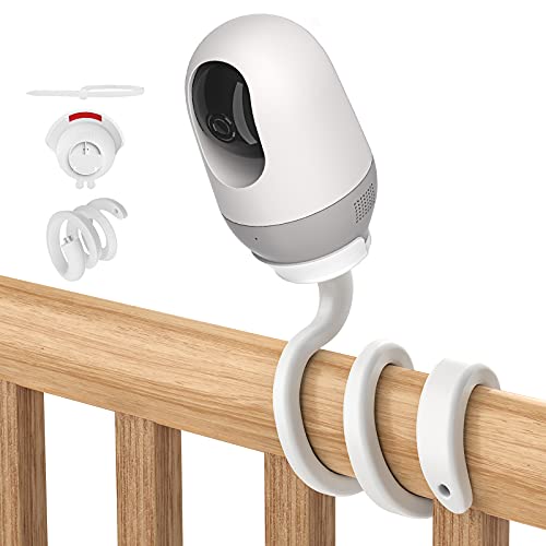 UIQELYS - Supporto flessibile per telecamera Nooie Baby Monitor/Nooie Dog Camera Staffa, supporto per telecamera di sicurezza domestica, funziona con Alexa, audio a 2 vie