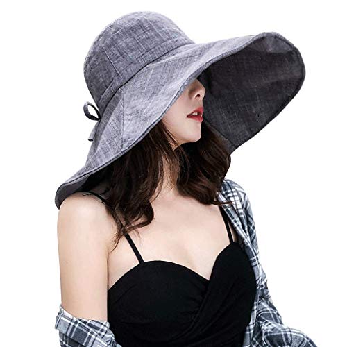 Chapeau de soleil pour femme grand bord avec protège-nuque pliable safari