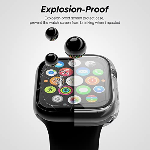 Yolovie (2 in 1 Waterproof Compatible for Apple Watch Screen Protector Case Series 9/8/7 41mm Accessories - Image 4