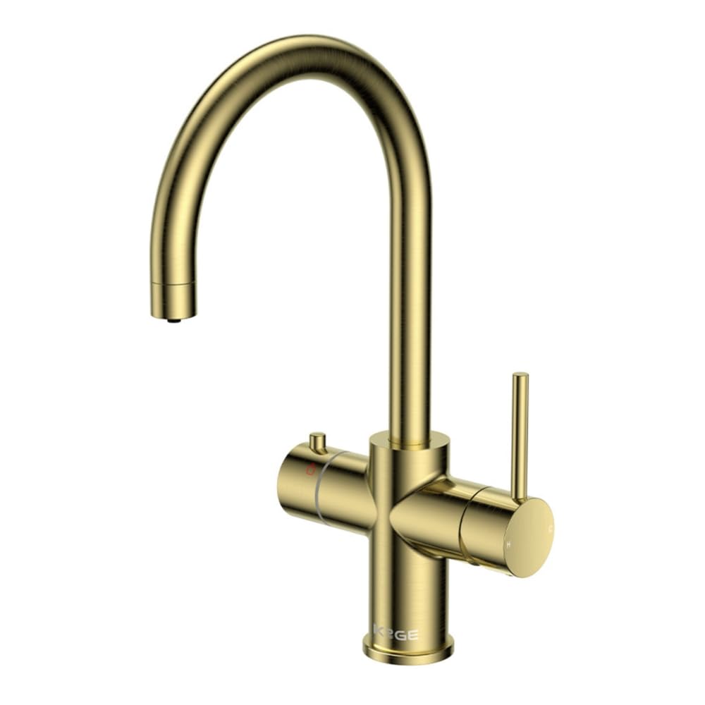 LavaTap 3 in 1 Boiling Water Tap Swan Neck Brass Kitchen Mixer Tap 3 Way Kitchen Sink Tap Instant Hot Water Tap Compatible with Under Sink Tank