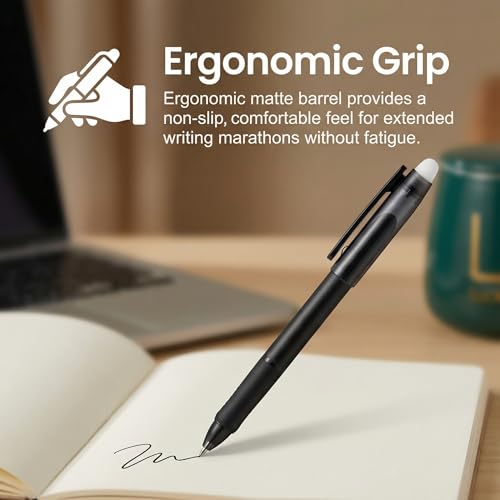 Bolígrafos VILMA 12 unidades tinta negra borrable 0.7mm miniatura 3