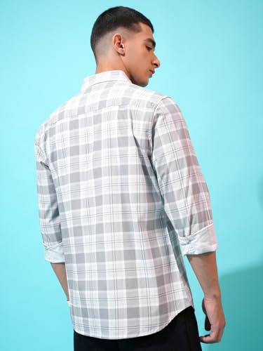 Image of Highlander Men's Cotton Slim Fit Checks Shirt | Full Sleeves | Regular Collar | Casual Shirts for Men