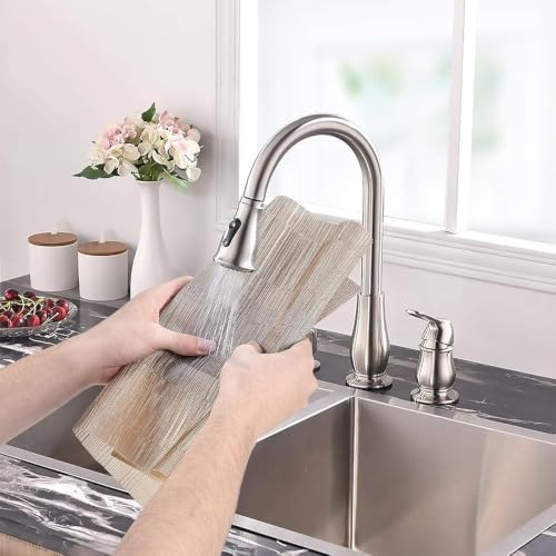 Image of GDNK Washable PVC Heat Resistant Colorful Place Mats for Kitchen Dining Table Mates Washable Heat-Resistant for Dining Table (4 Pack) (Brown & Gold)